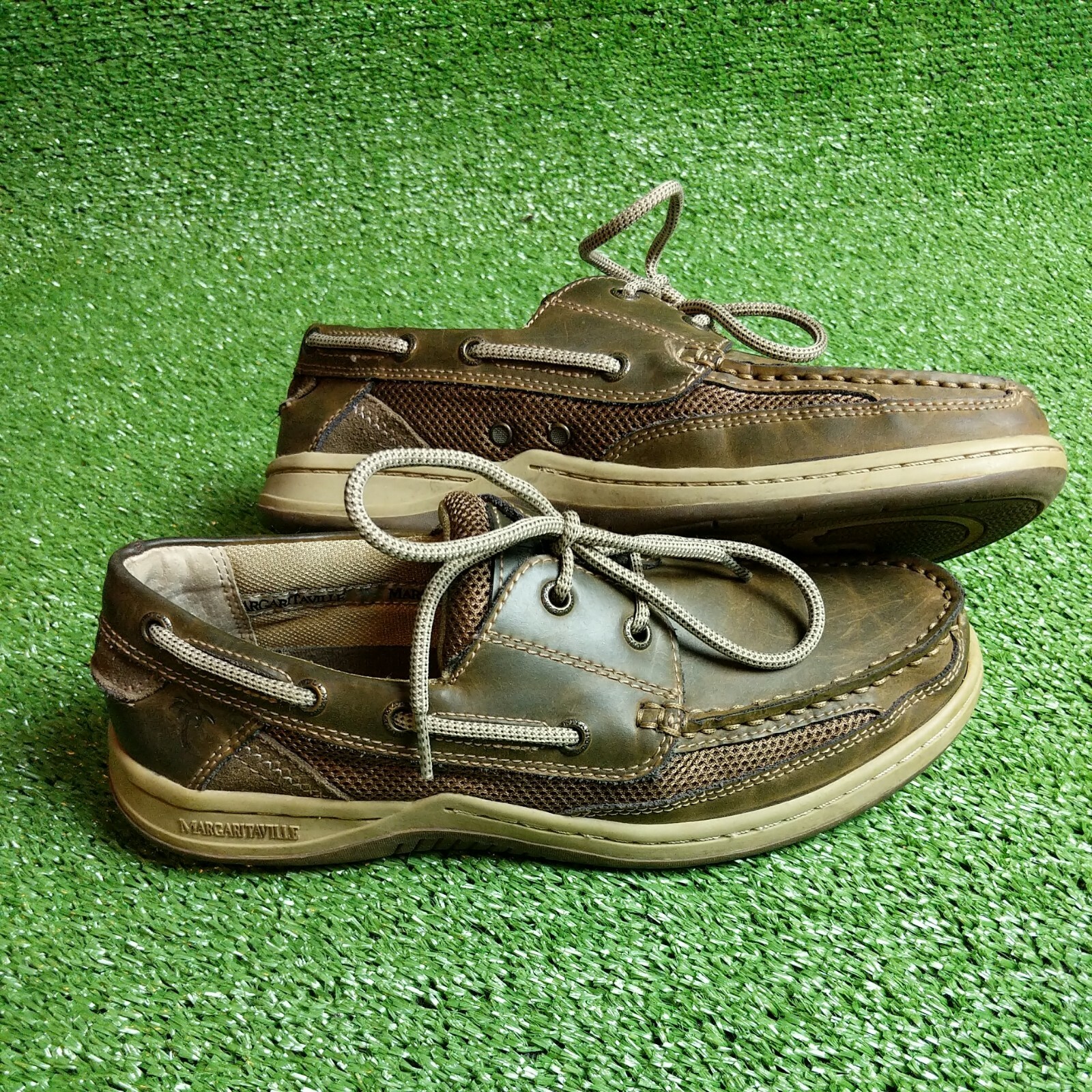 Margaritaville Anchor Lace Up Boat Shoes Mens 8.5 Bro… Gem