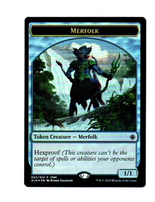 MTG - Merfolk / Treasure Dual Card - Explorers Of Ixalan Foil Promo - Mint