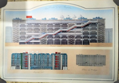 PARIS CENTRE GEORGES POMPIDOU-STAMPA ARCHITECT. PROJECT-DESIGN PATRIGNANI-60X85