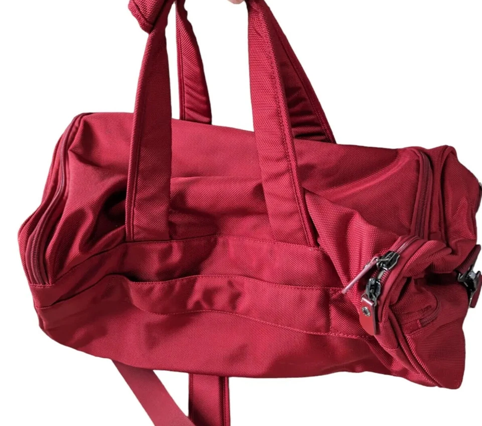 Bolso de Lona Brics Rojo Viaje Llevar de Lona Fin de Semana Hombres Mujeres Gimnasio  Foto 4 de 4