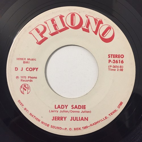Jerry Julian Memory Lane Lady Sadie 7 Inch Single Vinyl Record DJ Copy Vtg 1975 - Picture 3 of 4