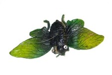 FLYING VAMPIRE BAT VINTAGE LURE W/ CHROME BELL GREEN & BLACK RUBBER FISHING LURE
