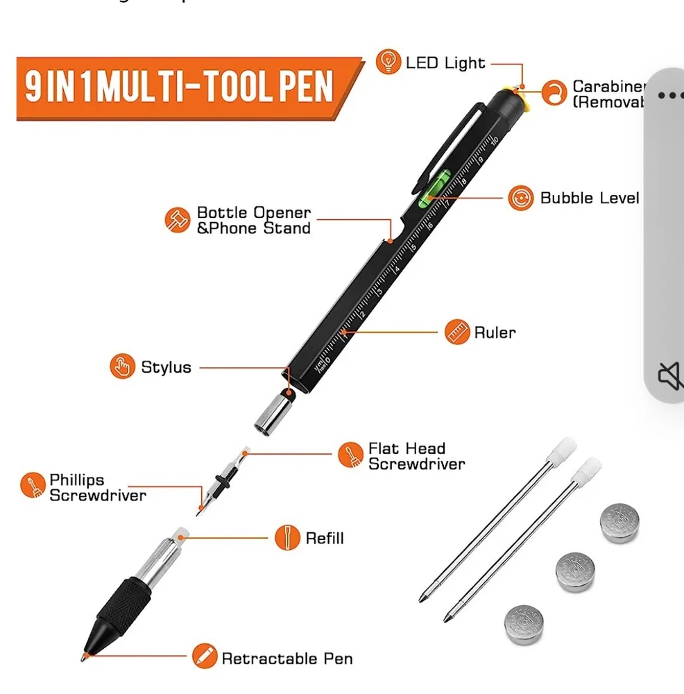 Multi - Tool Pen Set -9 In 1 - Black - New In Box Multi - Tool Pen Set -9 In 1 - Black - New In Box