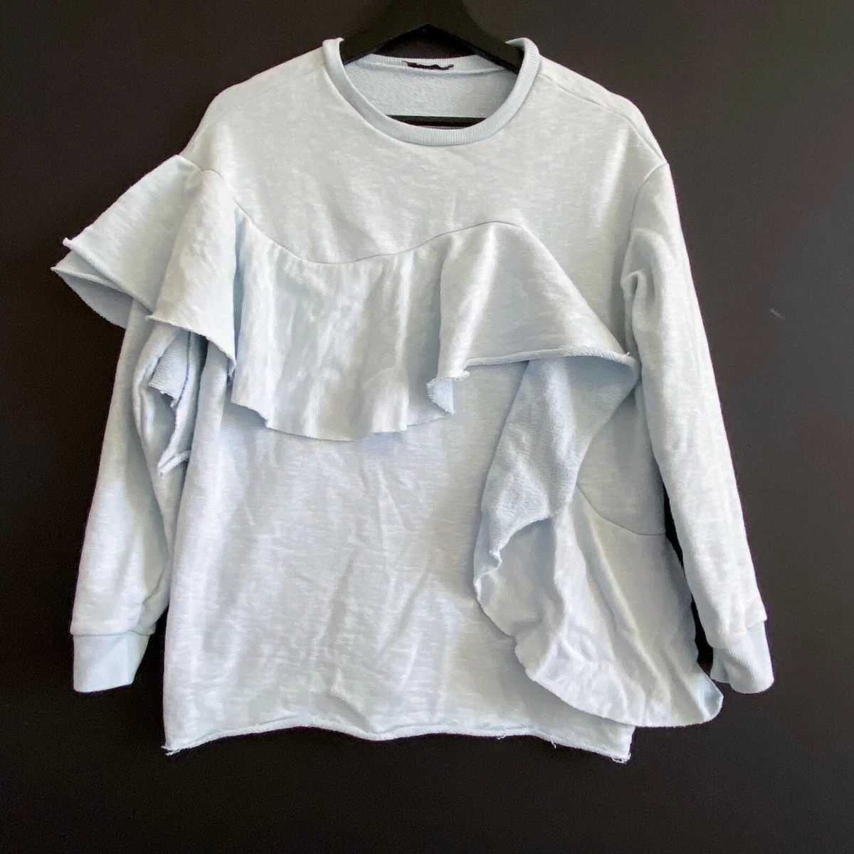 Zara frilled sweatshirt clearance