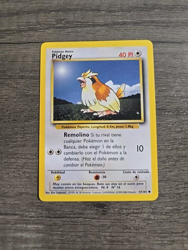 Pidgey 57/102 Spanish Base Set Common Pokemon TCG Vintage  - Picture 1 of 2