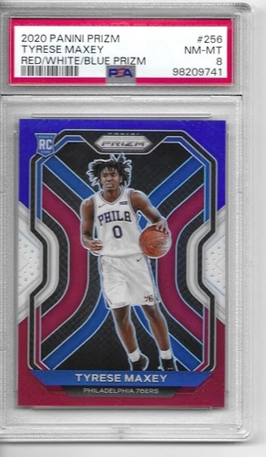 2020-21 Panini Prizm - Tyrese Maxey #256 Red White & Blue Prizm (RC)