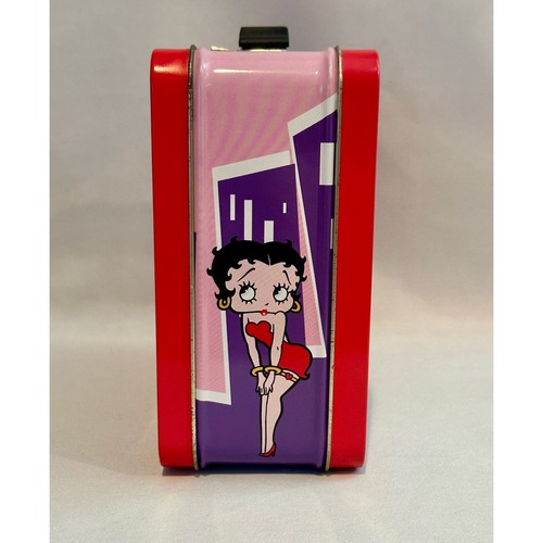 Betty Boop scatola per pranzo di latta media che soffia un bacio film rosa viola - Foto 2 di 12