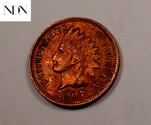 1907 Indian Head Penny Cent - Uncirculated (red) - Four Diamonds! #I0721