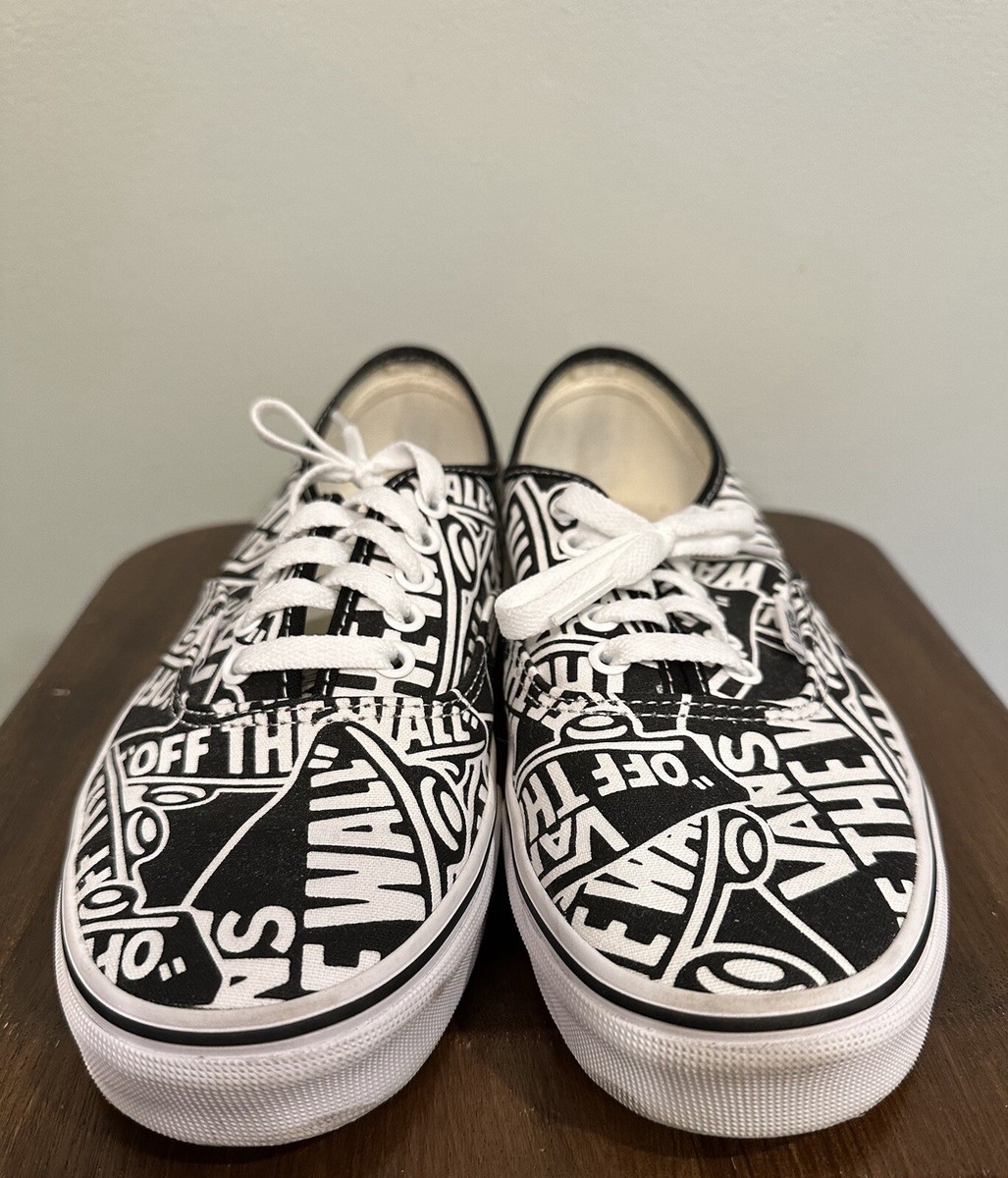 Vans Unisex Authentic OTW Repeat Black White. Size 8M/9.5W Off The