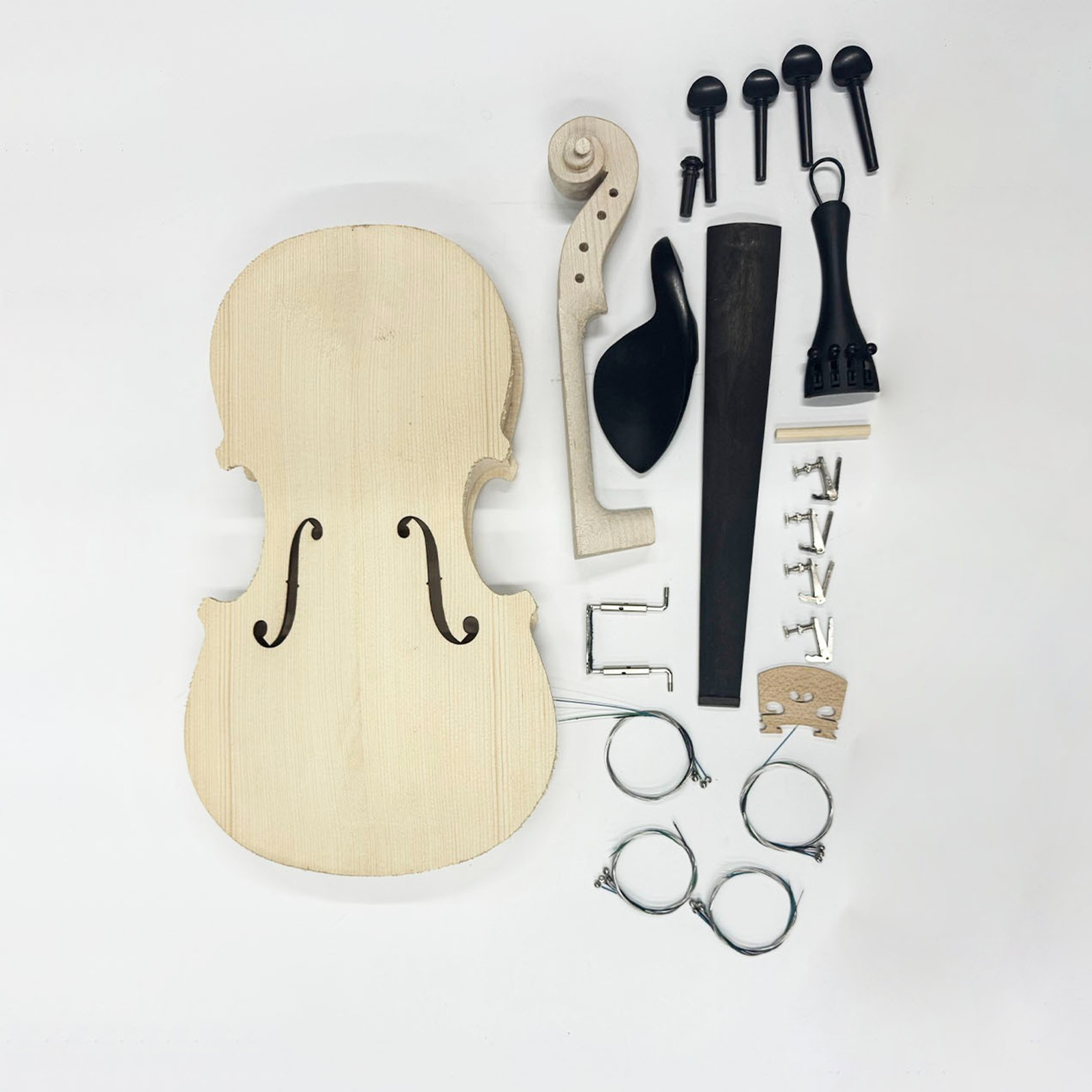 4/4 DIY Violin Kit Solid Wood Spruce & Maple Unfinished Fiddle Set