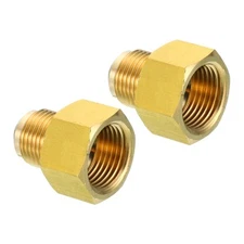 2PACK 5/8" Female Flare x 1/2" Male Flare Connector Brass Adapter Reducing