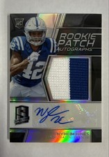 2018 Panini Spectra - Rookie Patch Autographs Nyheim Hines #226 /99 (AU, MEM)