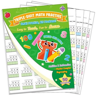 Ireer 1 Pcs One Page a Day Triple Digit Addition and Subtraction Math...