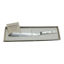 Cuchillo de colección Sheffield England para pastel nupcial imitación madreperla mango en caja