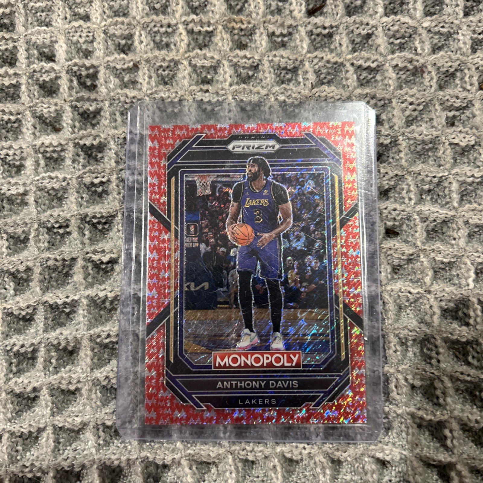 2022-23 Panini Prizm Monopoly - Anthony Davis #41 Red Money Shimmer Prizm /100