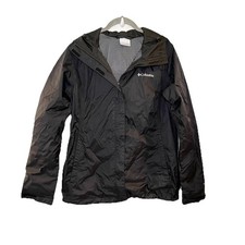 Columbia Omni-Tech Jacket Womens Small Black Hooded Waterproof Rain Coat Outdoor