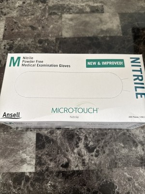200 Nitrile Gloves Medium Micro-Touch Powder Free Medical Examination 6034302