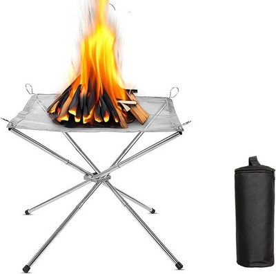 Faltbare Feuerstelle Tragbar Gitter Stahl Outdoor Camping 42CM Kamin BBQ Lagerfeuer