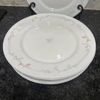 Arcopal France Vintage Milk Glass odessa Pattern Set Of 8 Dinner Plates 10.75”