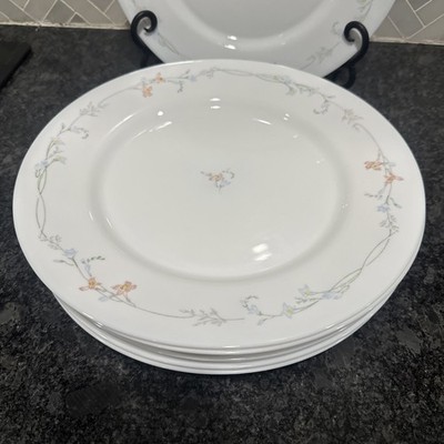 Arcopal France Vintage Milk Glass odessa Pattern Set Of 8 Dinner Plates 10.75 