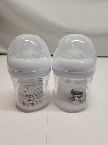 Philips AVENT natürliche Babyflasche mit natürlicher Reaktion Brustwarze, klar, 4 Unzen, 2er-Packung