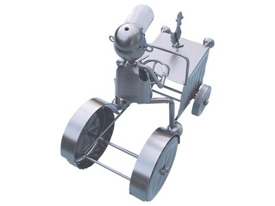 Weinflaschenhalter Traktor Michi Metall Figuren Trecker Design Deko von eXODA