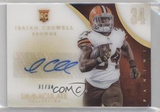 2014 Panini Immaculate Rookie Acetate Numbers 31/34 Isaiah Crowell #145 Auto 0s3