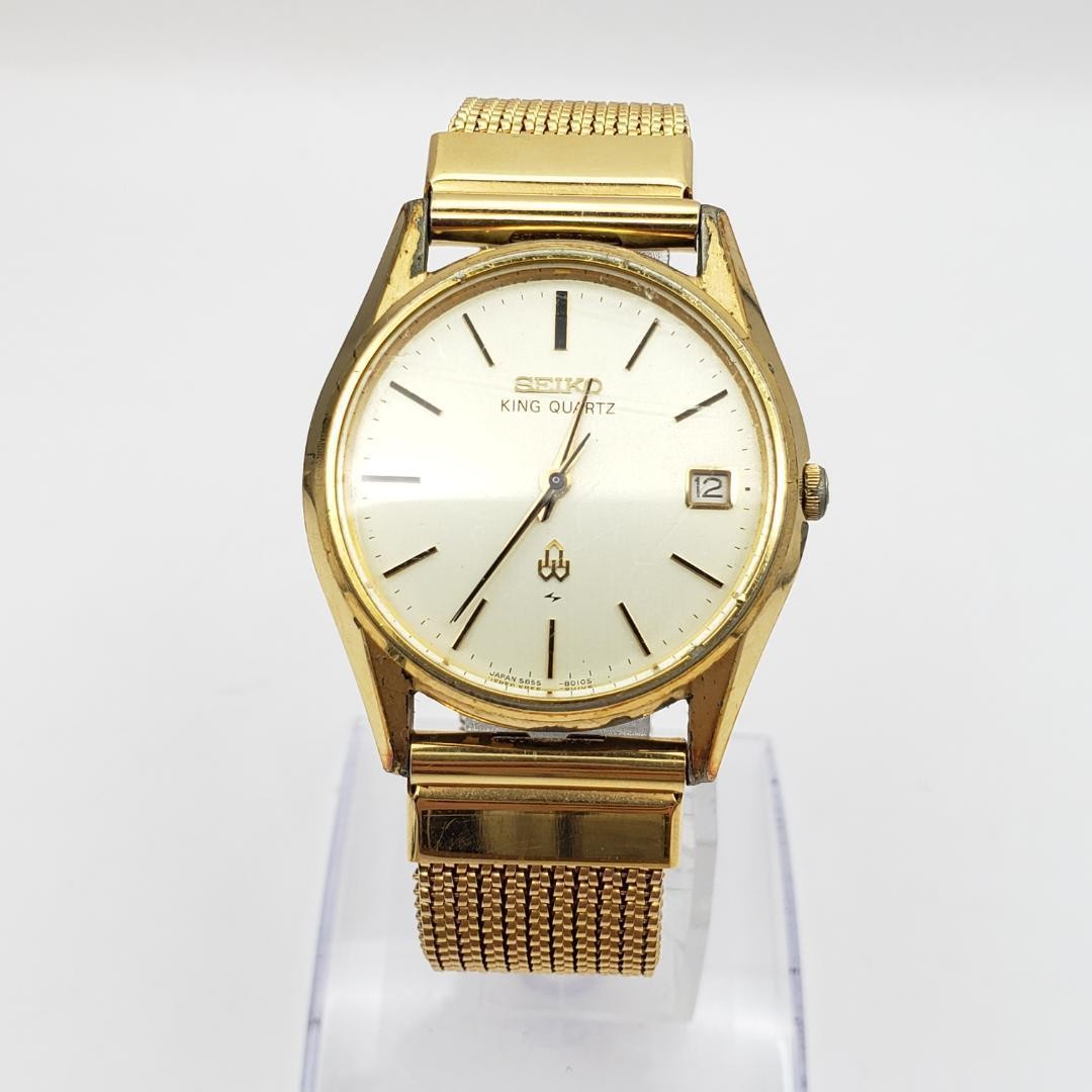 Seiko King Quartz 5855-8010 Gold Men's Watch Used SV9… - Gem