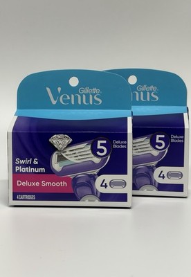 Gillette Venus Swirl & Platinum Deluxe Smooth 4ct Each ( Pack 2) ￼