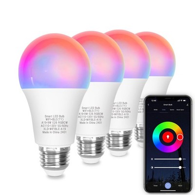 Smart Light Bulb Compatible with Alexa & Google Home, A19 E26 LED Light Bulb ...