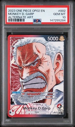 ONE PIECE 2023 MONKEY D. GARP ALTERNATE ART OP02-PARAMOUNT WAR #002 PSA 10
