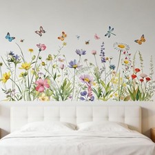 Boho Wildflower Wall Stickers  Murals for Bedroom a Flower Wall Decals