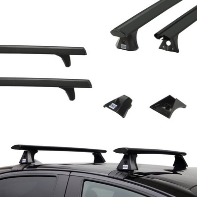 Alu Schwarz Dachträger für Subaru XV 1 I GP 5-P 07-11 Befestigungspunkte F6