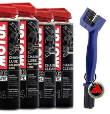 Set Nettoyante Lubrifie Chaîne C1 Et C4 + Brosse Avec Porte-Clé En Hommage