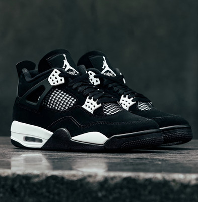 Jordan 4 Retro ''White Thunder'' Mid Top Basketball Shoes Men's Size 7-12