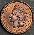 1909 1C INDIAN HEAD BRONZE CENT KM# 90a Grade:  Ch BU A6977