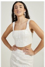Altar d state Textured 3D Floral Corset Crop Top size XS NEW W/TAGS