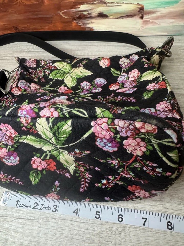 Vera Bradley Women's Cotton Crossbody Purse Black & Multi Colored Floral Print - Image 2 of 4