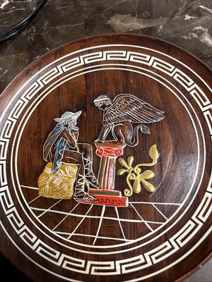 The Greek, Oedipus And Sphinx 3D Images Wooden Wall Decor Round Hand-finished