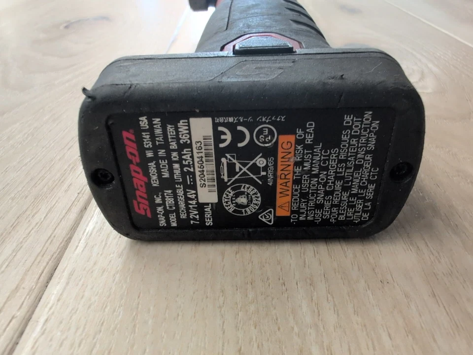 Snap On CGRR861 14.4 V MicroLithium Cordless Right Angle Die Grinder W/ Battery - Image 3 of 4