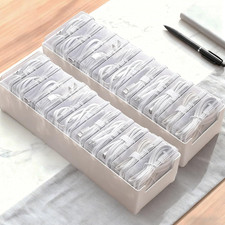 2 Pack 11 Grid Cable Organizer Box with Switch for Desktop Cord Storage Desk W