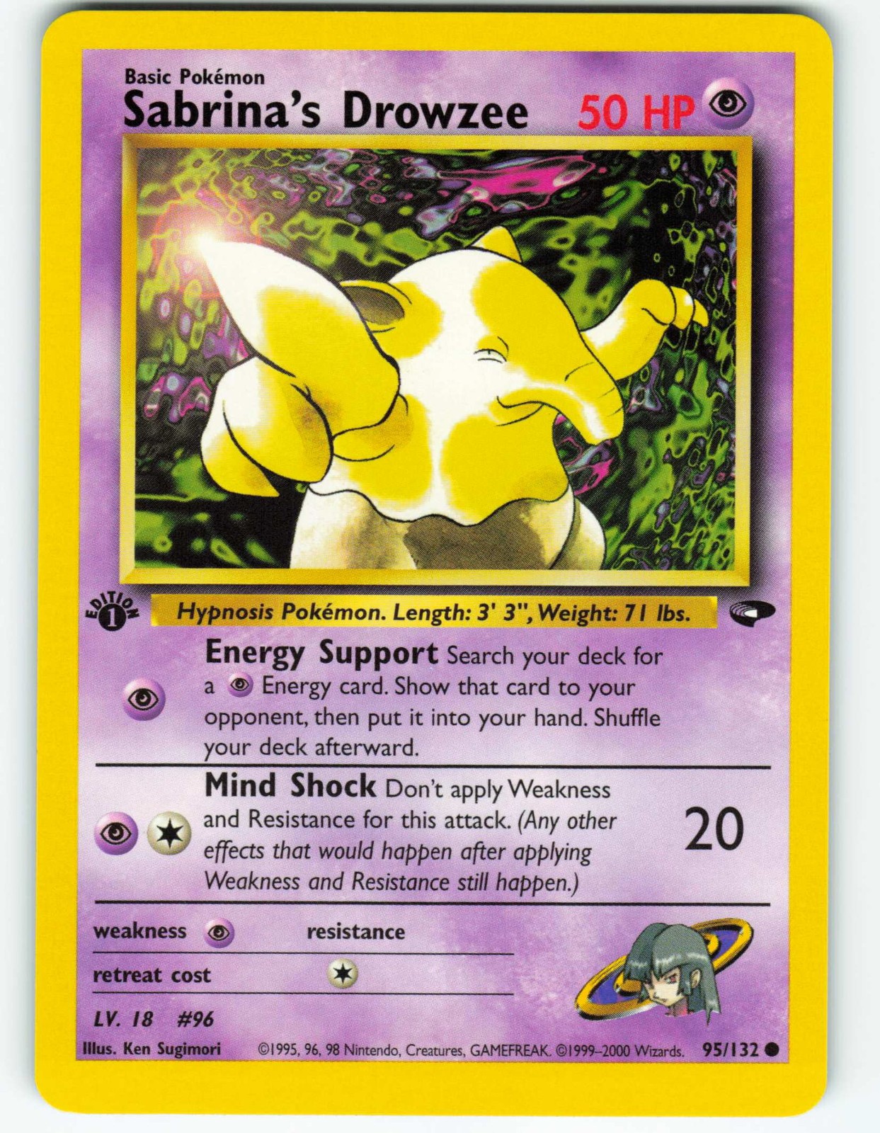 Sabrina's Drowzee - 1st Edition - 95/132 Gym Challenge - Pokémon TCG - 2000