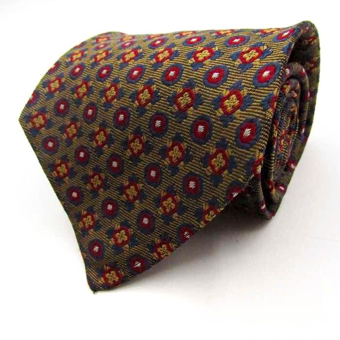 Givenchy Men’s Brown Silk Dot Pattern Necktie Ita… - image 1