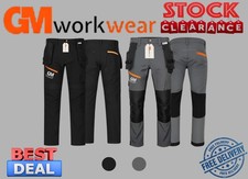 Waterproof Softshell Work Trousers Fleece Lined Knee Pad Pockets Cargo Pants PPE