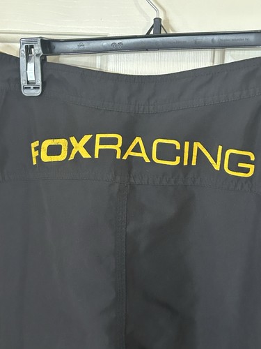Y2K Fox Racing Board Shorts Para Hombre Talla 32 Bañador Negro Amarillo Bolsillo 10” - Imagen 4 de 7