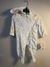 NWT Little Beginnings Baby Floral Zip-Up Fleece Sleep  Play Pajamas 6 Months