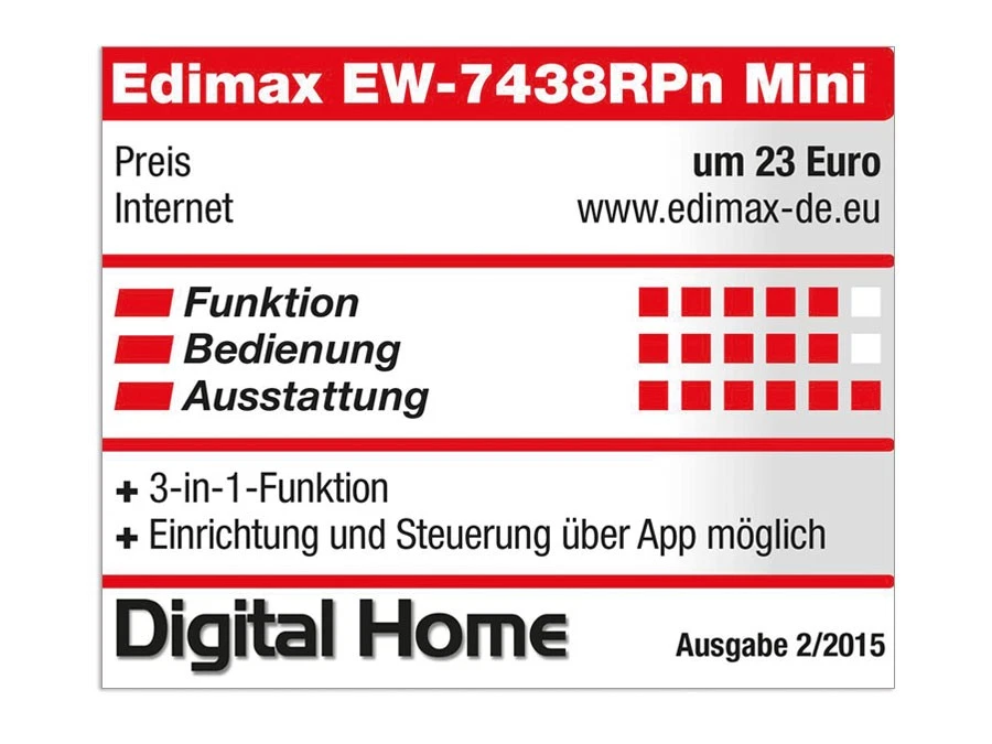 EDIMAX WLAN Repeater EW-7438RPn Mini, 300 Mbps, 3in1 - Bild 2 von 3