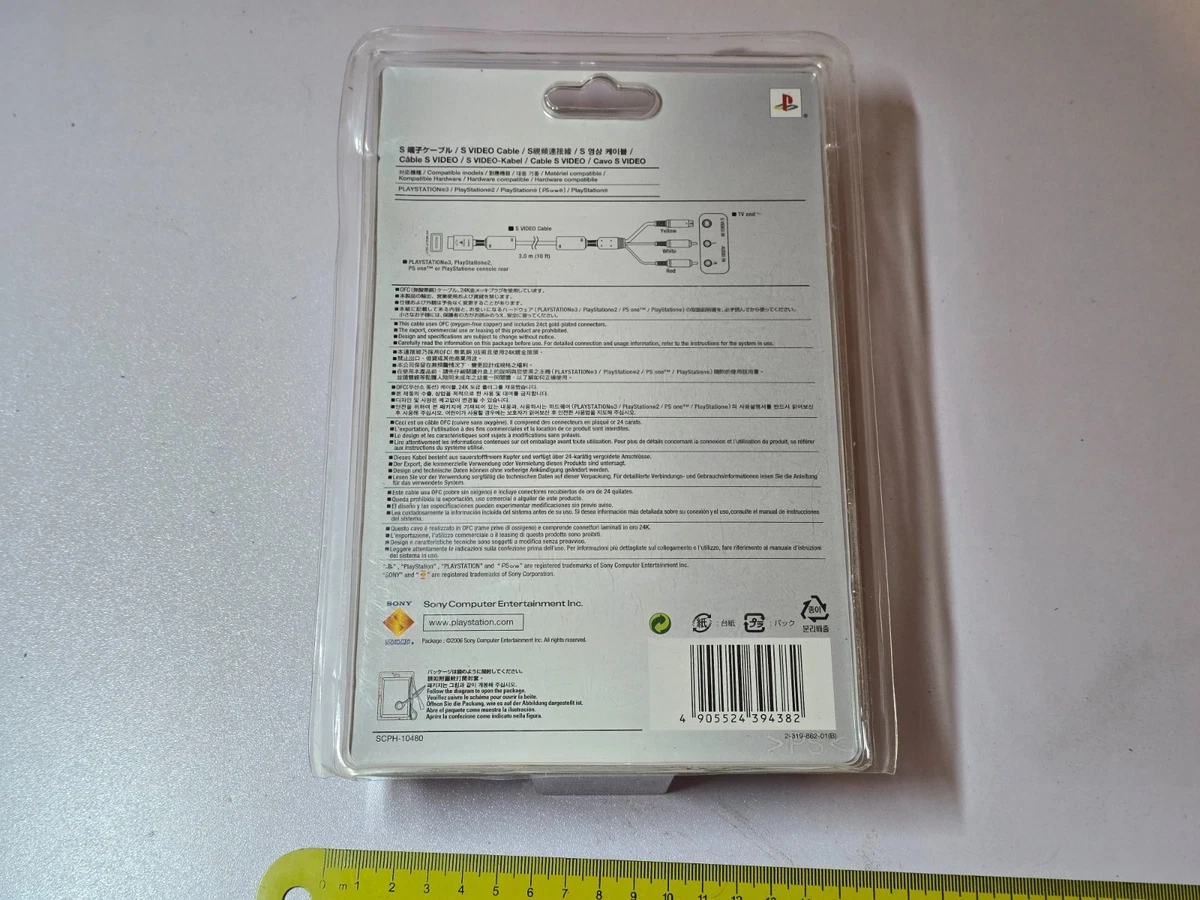 SONY PLAYSTATION PS1 PS2 PS3 2 3 OFICIAL S-VIDEO TV CABLE PLOMO NUEVO Genuino