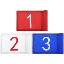3 Pieces Golf Flag with Tube Inserted, 420D Nylon Mini Flags for Green