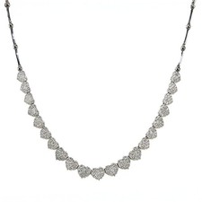 18K White Gold Diamond Heart Necklace 2.00ct